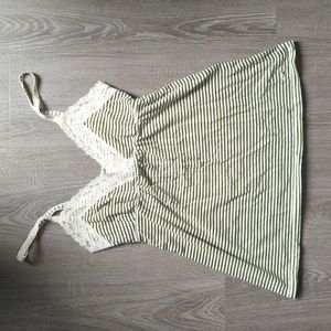 Green and cream stripped Hollister cami